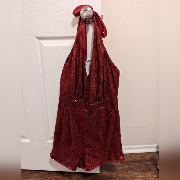 Red Sequin Romper - Picture 4 of 4